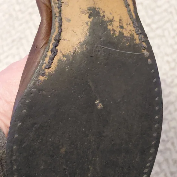 Vintage Ariat Slouch Brown 100% Leather Cowboy Boots Size 8.5 Womens - Picture 6 of 10